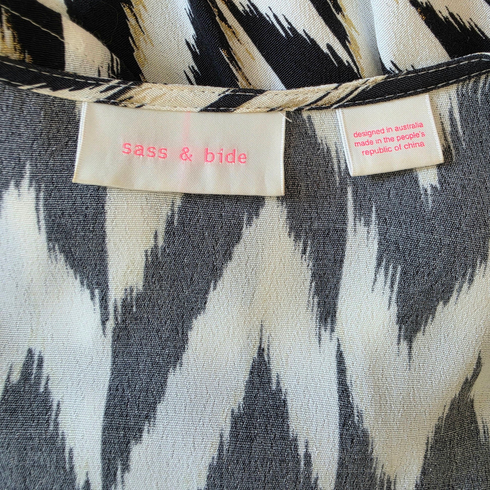 Sass & Bide woven designer label inside the Broken Chevron Dress.