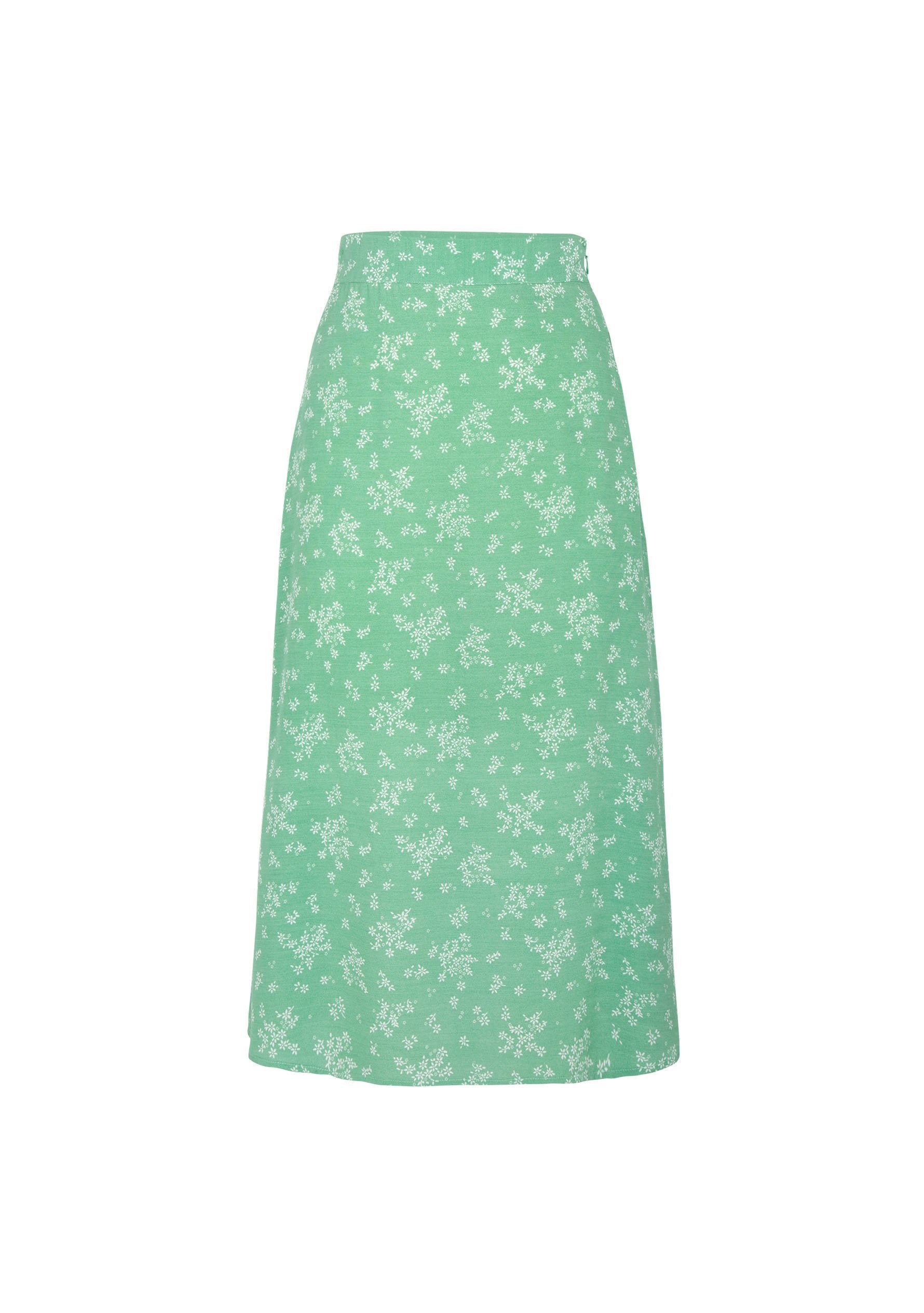 Auguste the Label Mauve Marcel midi skirt in green with white floral, size 6.